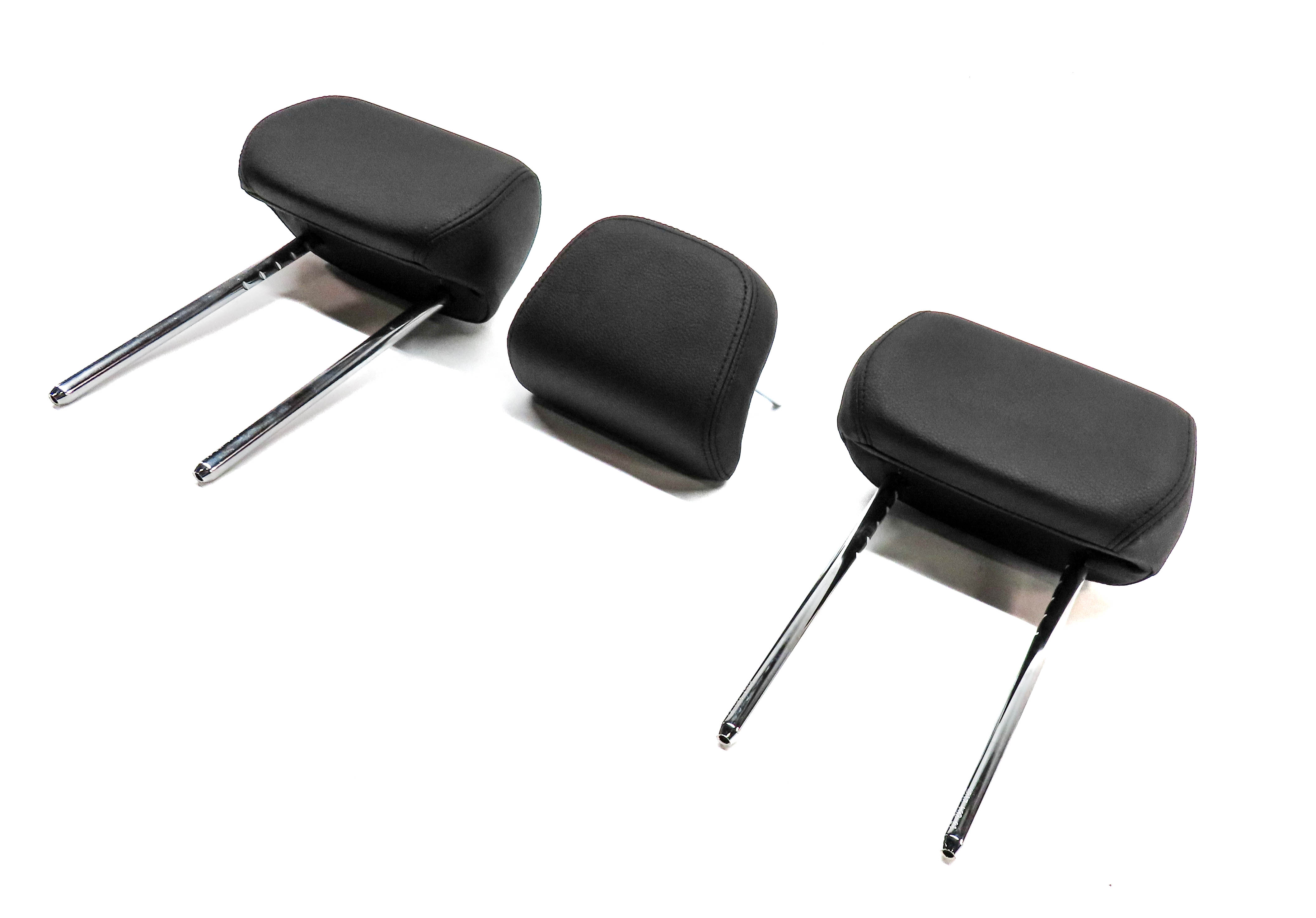 2014 BMW 328D (F30) REAR LEFT/CENTER/RIGHT SEAT HEAD REST SET/3 (Black) — exact item pictured